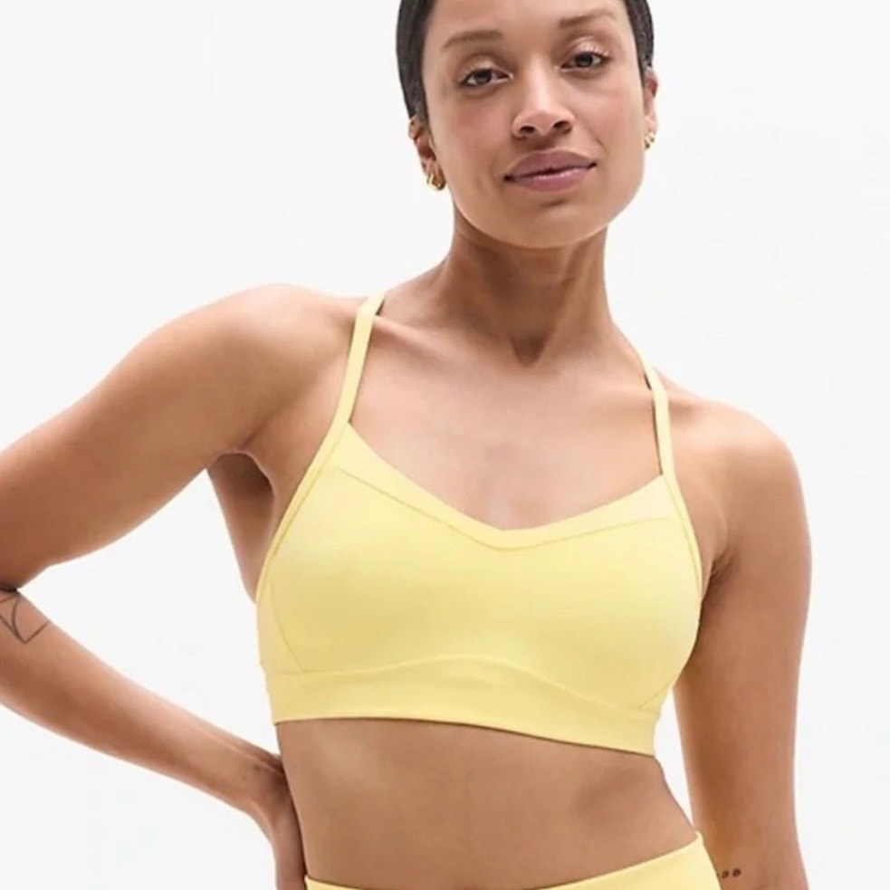 Athleta Vital Sports Bra A-C Cups Xl Citron Yellow